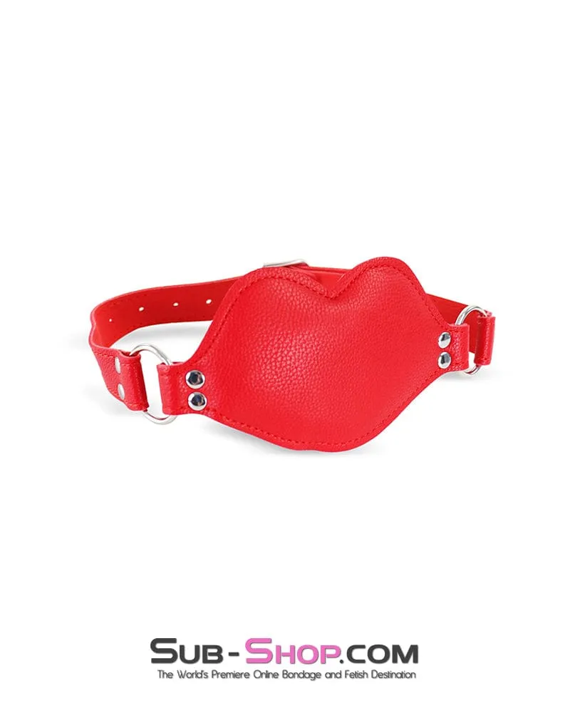 2554DL  Red Lips Padded Panel Blow Job Training Penis Gag