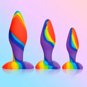 3 Piece Rainbow Butt Plug Set