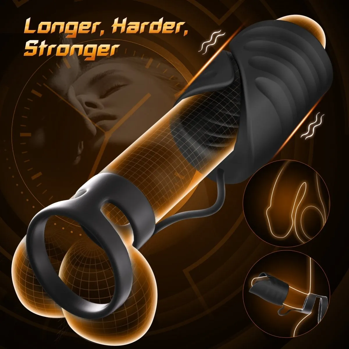 4 in 1 App Control Vibration and Pulsing Penis Trainer Male Toy with Cock Ring