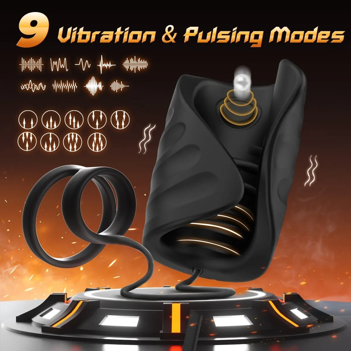4 in 1 App Control Vibration and Pulsing Penis Trainer Male Toy with Cock Ring