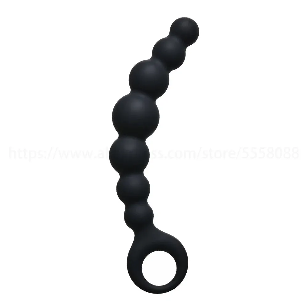 7 inch Anal Dildo Butt Plug - 7 Anal Beads Silicone Prostate Toys for Men Women
