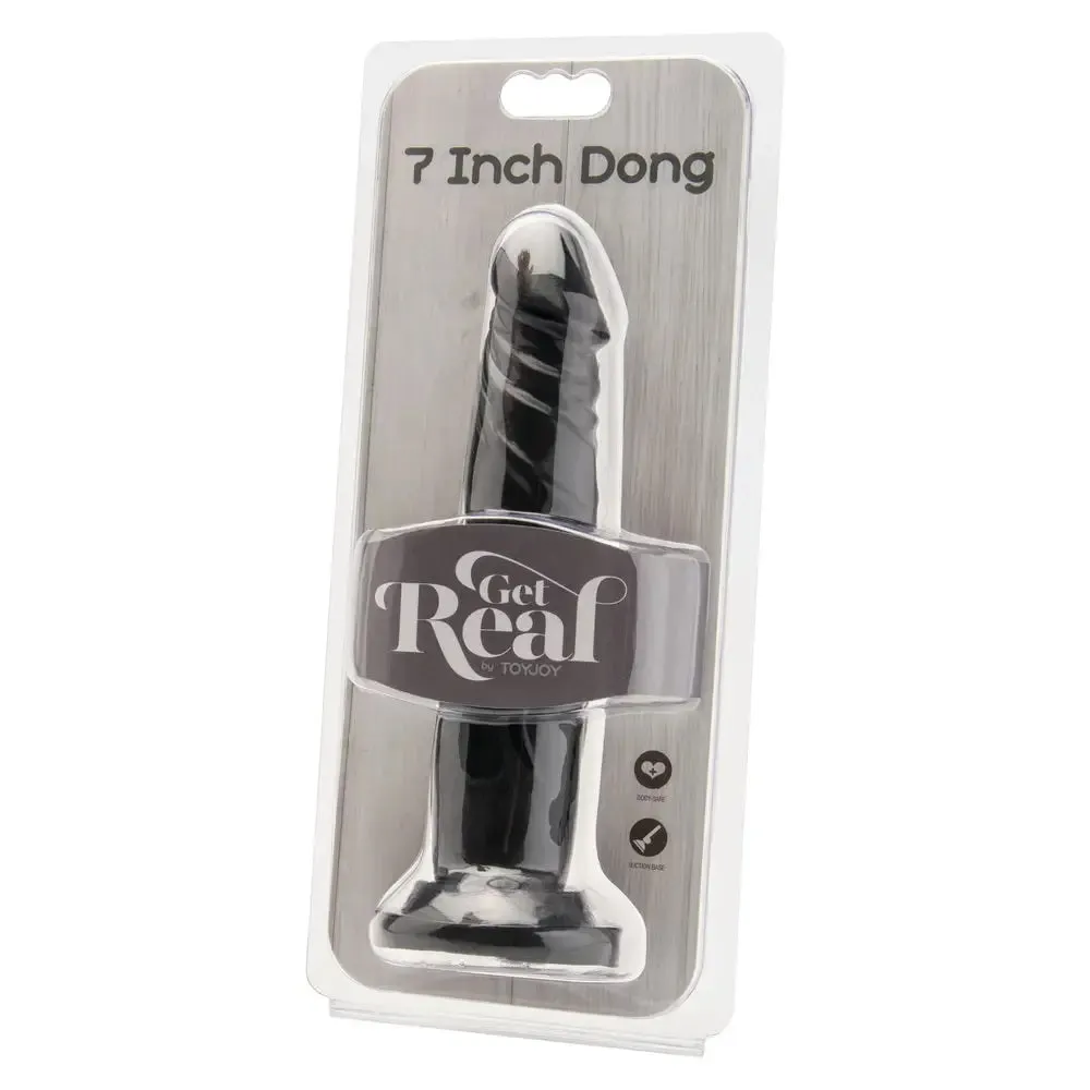 7-inch Toyjoy Pvc Black Realistic Dildo with Suction Cup