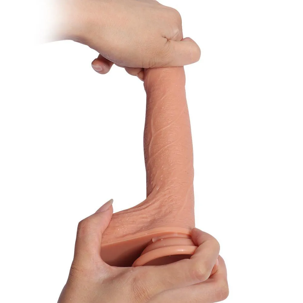 7.09 inch Foreski Silicone Dildo 5.12 inch Insertable Length