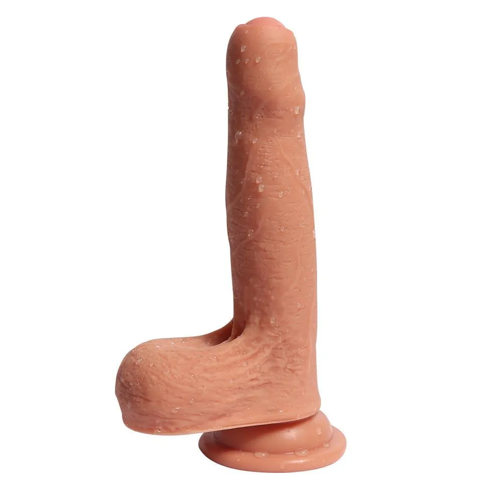 7.09 inch Foreski Silicone Dildo 5.12 inch Insertable Length
