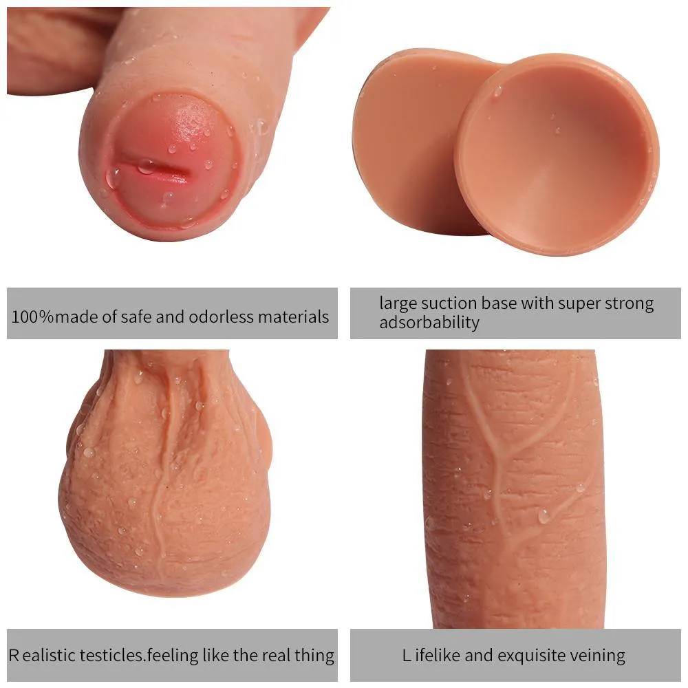 7.09 inch Foreski Silicone Dildo 5.12 inch Insertable Length