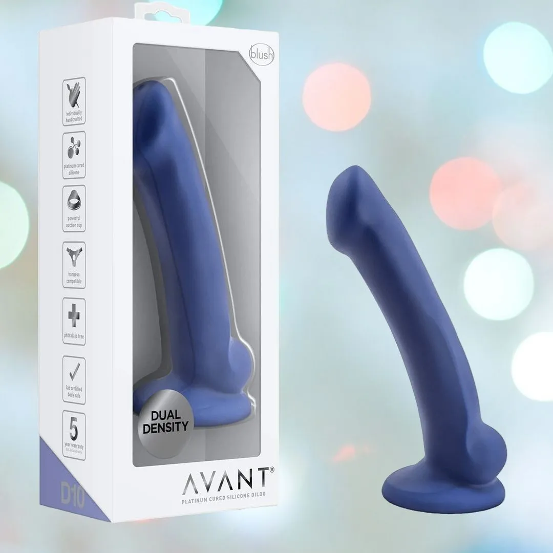 Avant D10 Ergo MINI 6.5 Non-Porous Silicone Dildo - Indigo