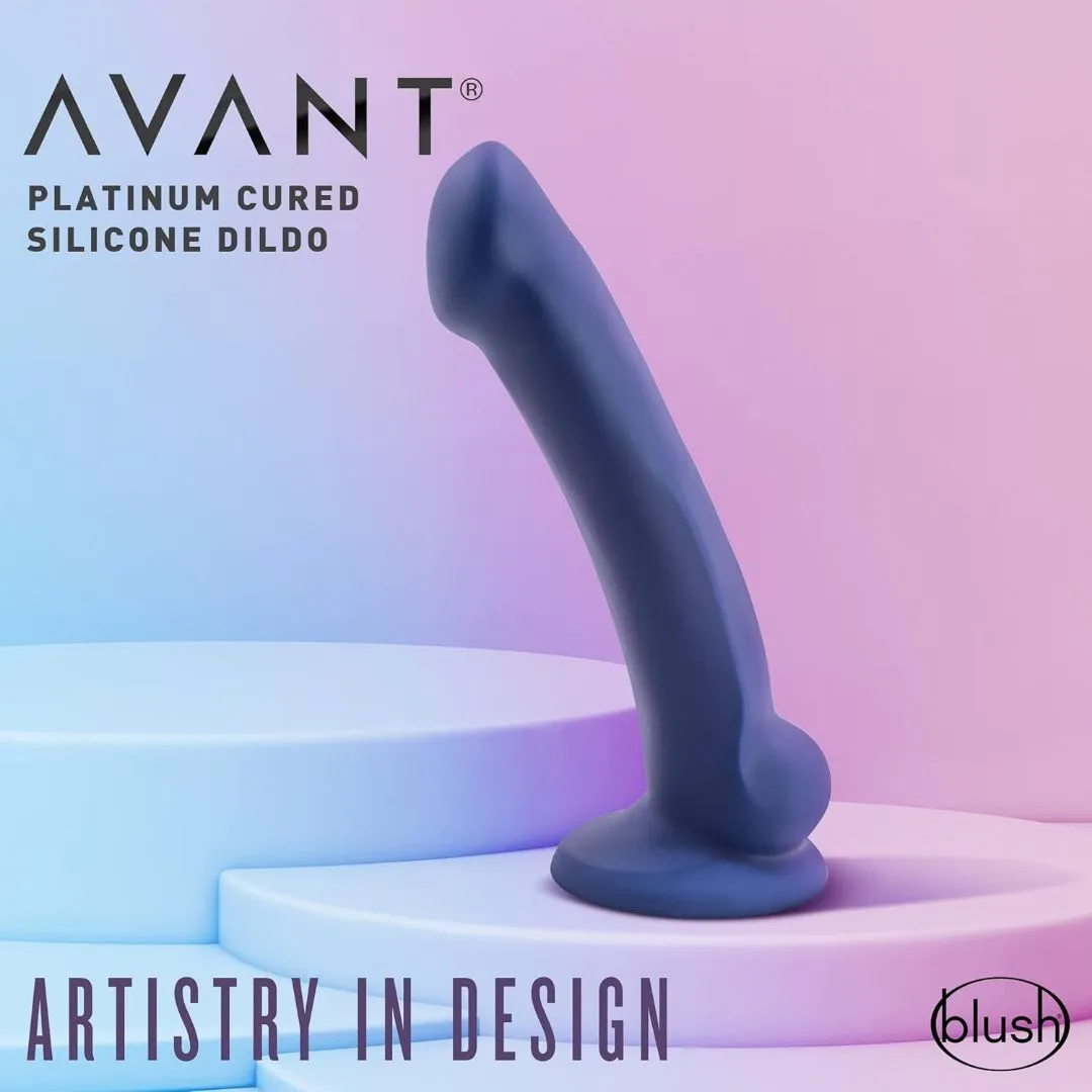 Avant D10 Ergo MINI 6.5 Non-Porous Silicone Dildo - Indigo