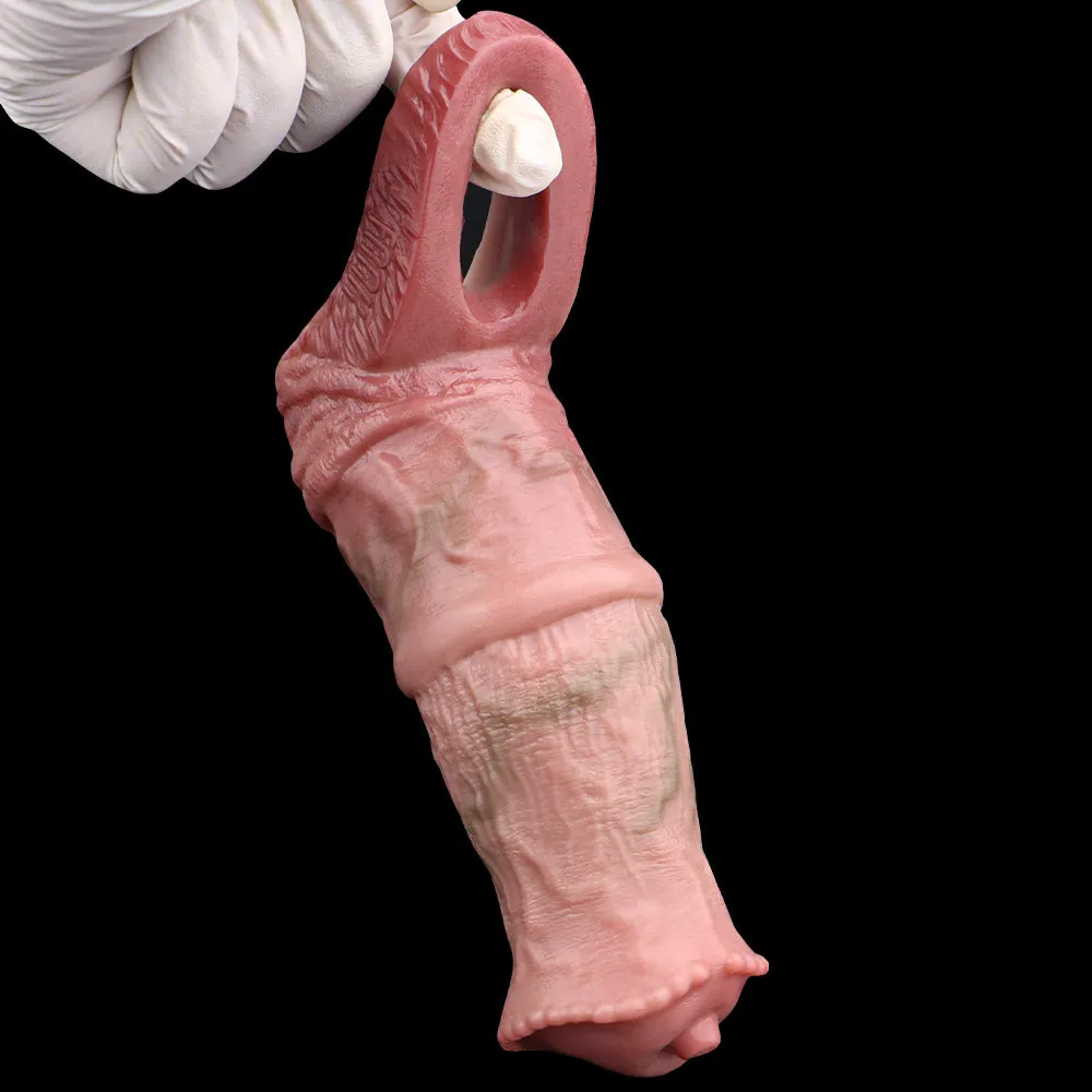 Big Girthy Penis Sleeve Condom Sex Toys for Men - Fantasy Horsedildo Cock Sheath Extender
