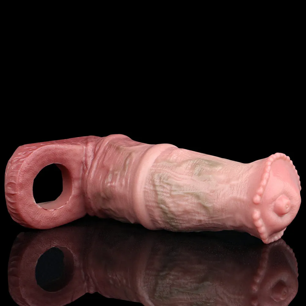 Big Girthy Penis Sleeve Condom Sex Toys for Men - Fantasy Horsedildo Cock Sheath Extender