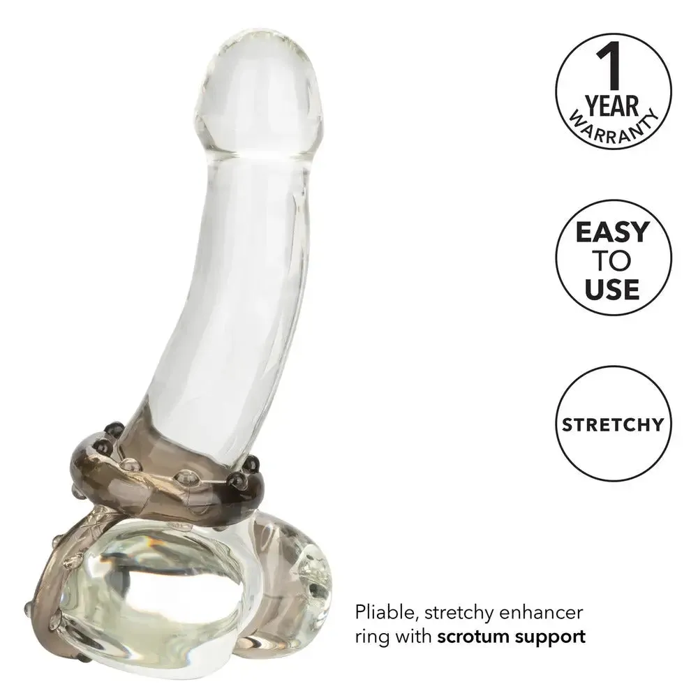 California Exotic Jelly Black Cock Ring with Nubs for Him