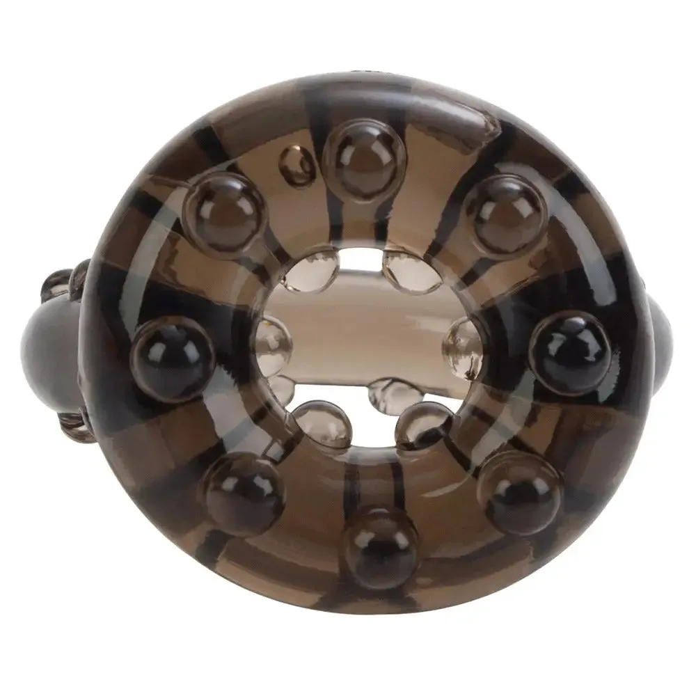 California Exotic Jelly Black Cock Ring with Nubs for Him