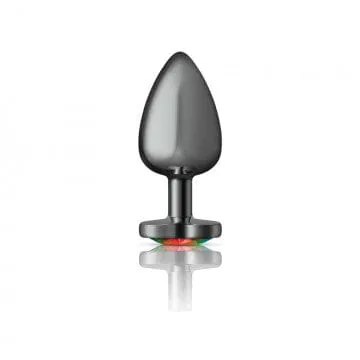 Cheeky Charms Gunmetal Grey Rainbow Heart Gem Butt Plug