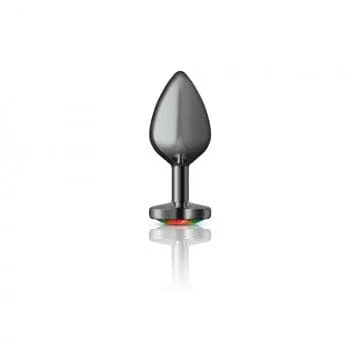 Cheeky Charms Gunmetal Grey Rainbow Heart Gem Butt Plug