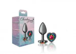 Cheeky Charms Gunmetal Grey Rainbow Heart Gem Butt Plug
