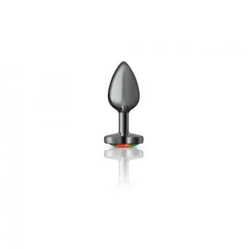 Cheeky Charms Gunmetal Grey Rainbow Heart Gem Butt Plug
