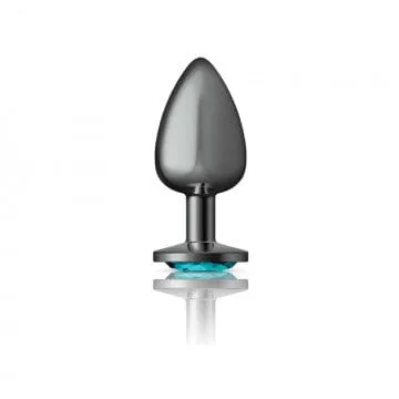 Cheeky Charms Gunmetal Grey Teal Gem Butt Plug