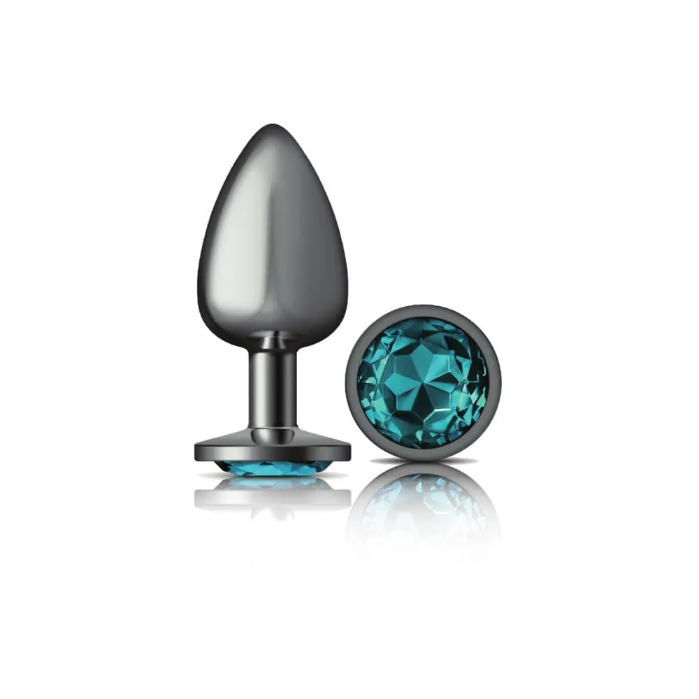 Cheeky Charms Gunmetal Grey Teal Gem Butt Plug