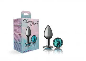 Cheeky Charms Gunmetal Grey Teal Gem Butt Plug