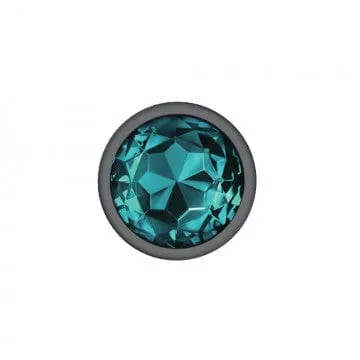 Cheeky Charms Gunmetal Grey Teal Gem Butt Plug