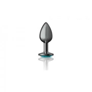 Cheeky Charms Gunmetal Grey Teal Gem Butt Plug