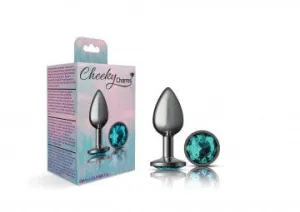 Cheeky Charms Gunmetal Grey Teal Gem Butt Plug