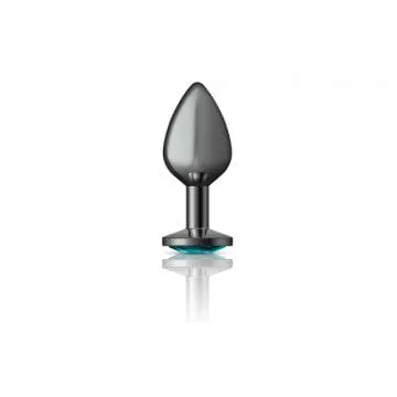 Cheeky Charms Gunmetal Grey Teal Gem Butt Plug