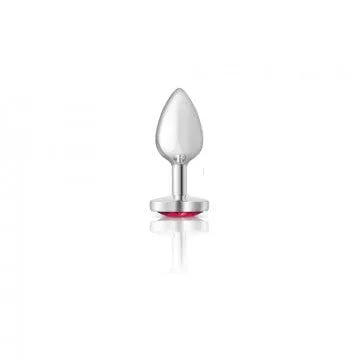 Cheeky Charms Silver Metal Pink Heart Gem Butt Plug