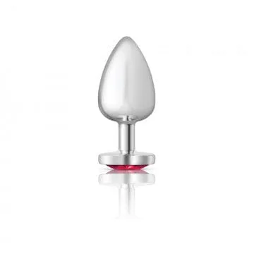 Cheeky Charms Silver Metal Pink Heart Gem Butt Plug
