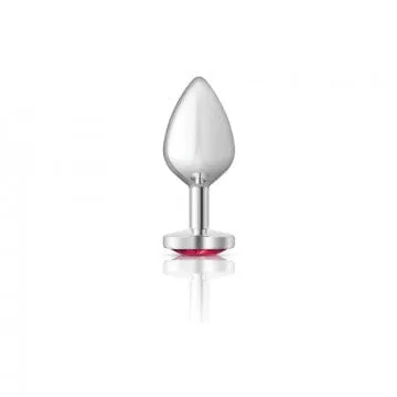 Cheeky Charms Silver Metal Pink Heart Gem Butt Plug