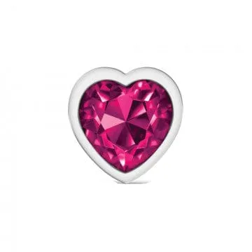 Cheeky Charms Silver Metal Pink Heart Gem Butt Plug