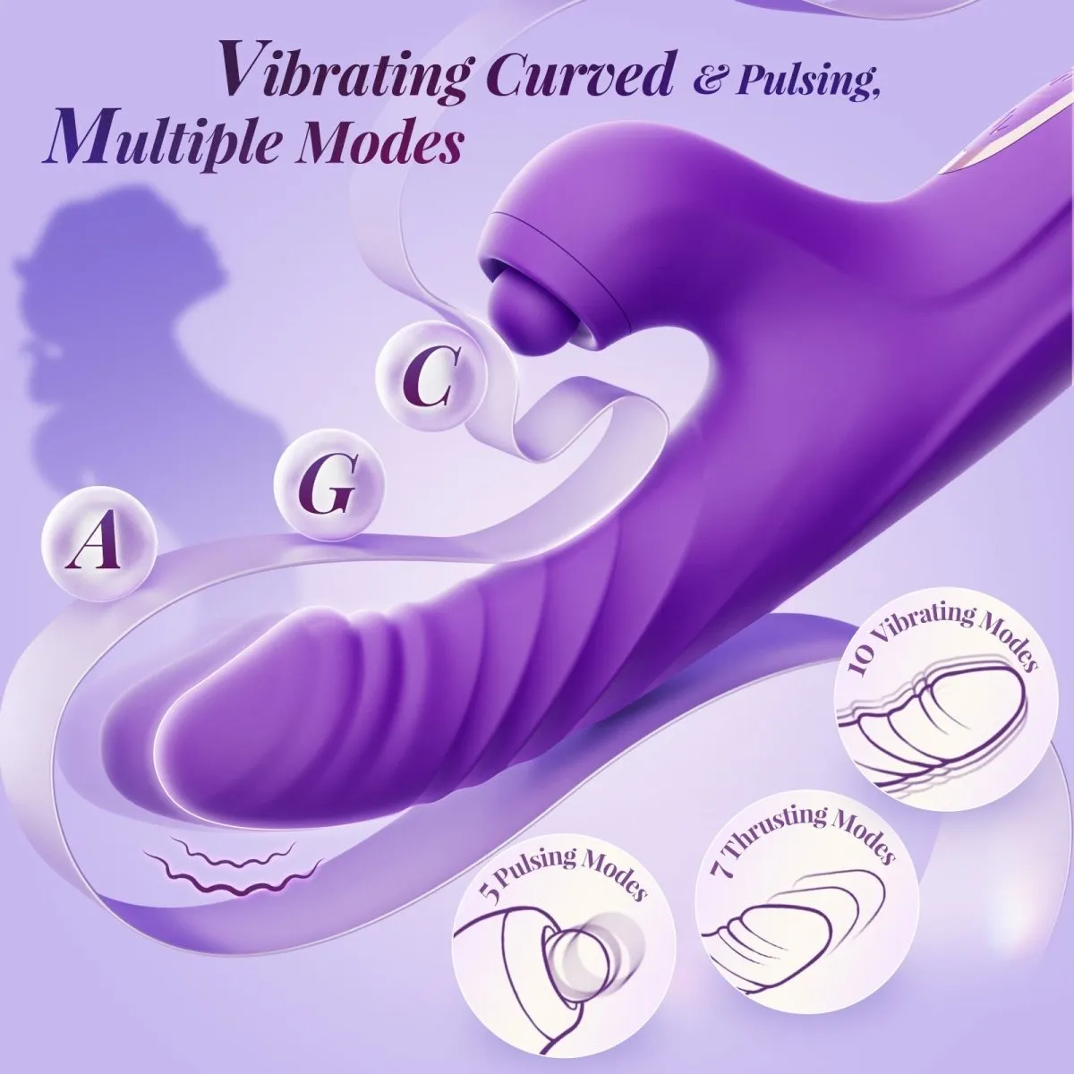 CHERLY|4 in 1 G Spot Thrusting & Tapping Vibrator Clitoral Stimulator
