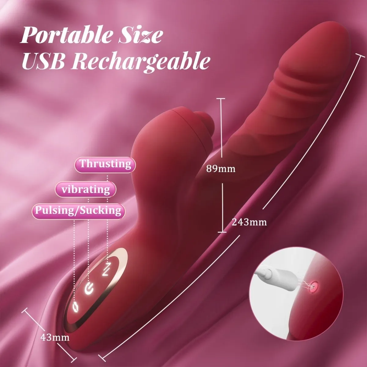 CHERLY|4 in 1 G Spot Thrusting & Tapping Vibrator Clitoral Stimulator
