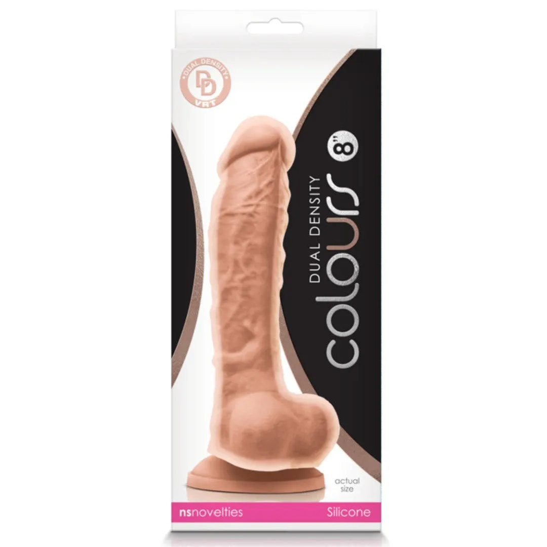 Colours Dual Density 8 Inch Silicone Dildo - Vanilla
