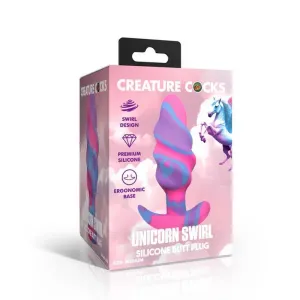 Creature Cocks Unicorn Swirl Silicone Anal Plug Large by XR