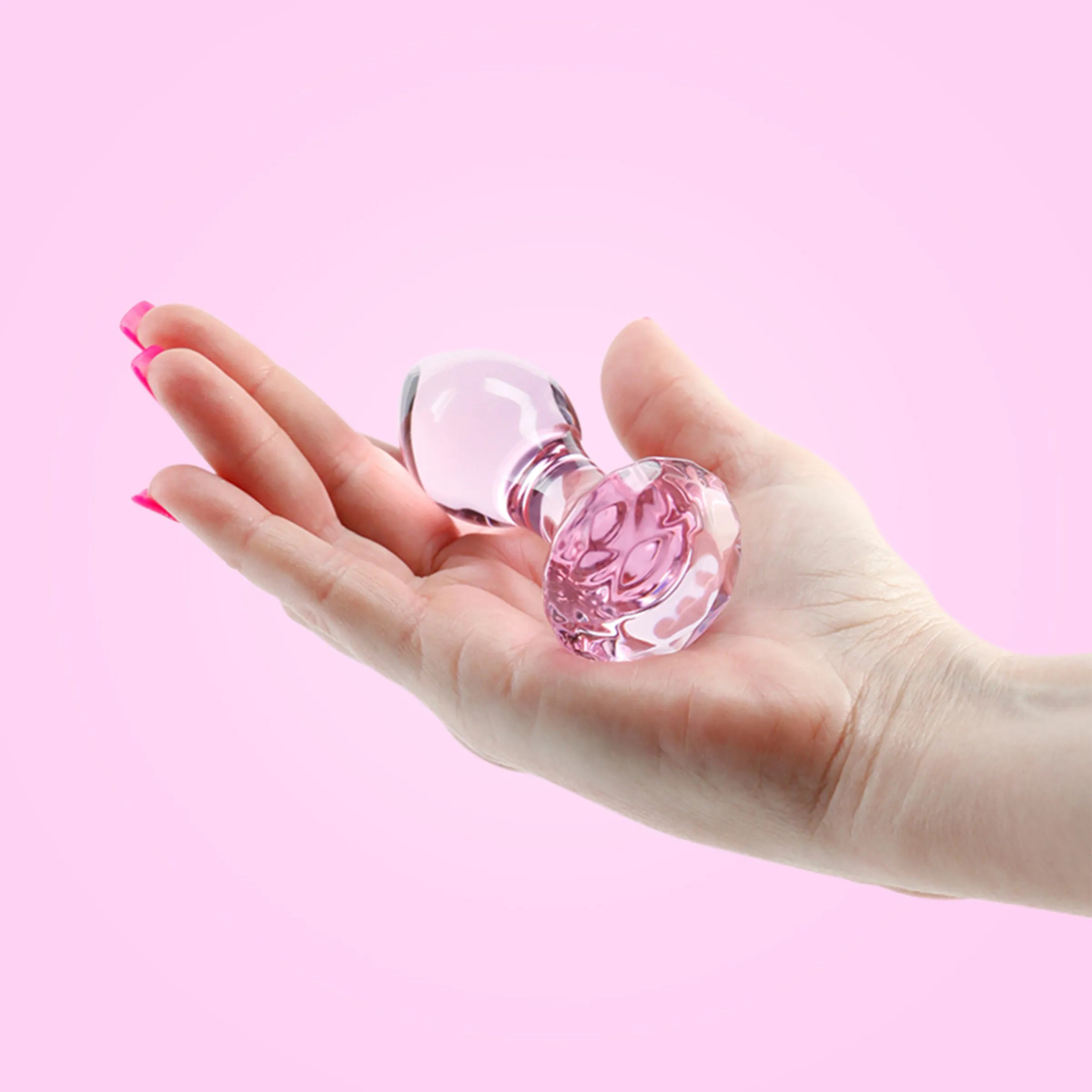 Crystal Gem - Pink Glass Anal Plug