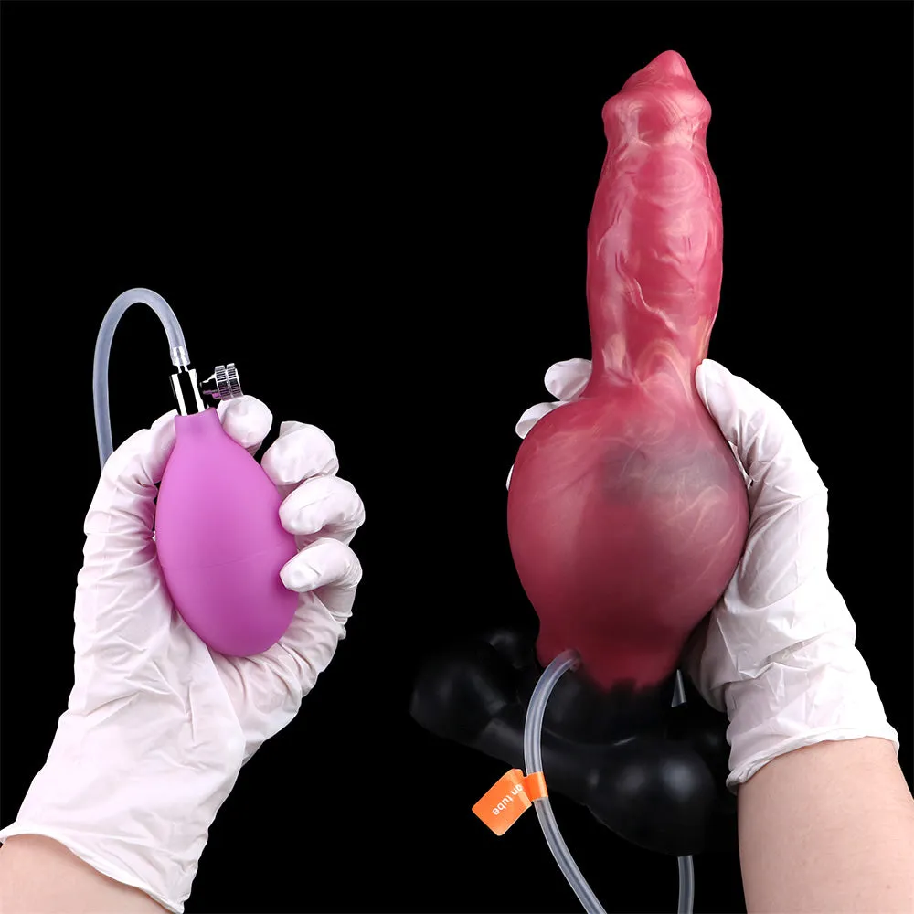 Dog Dildo Suction Cup Butt Plug - Inflatable Ejaculating Knotted Monsterdildo Female Masturbation