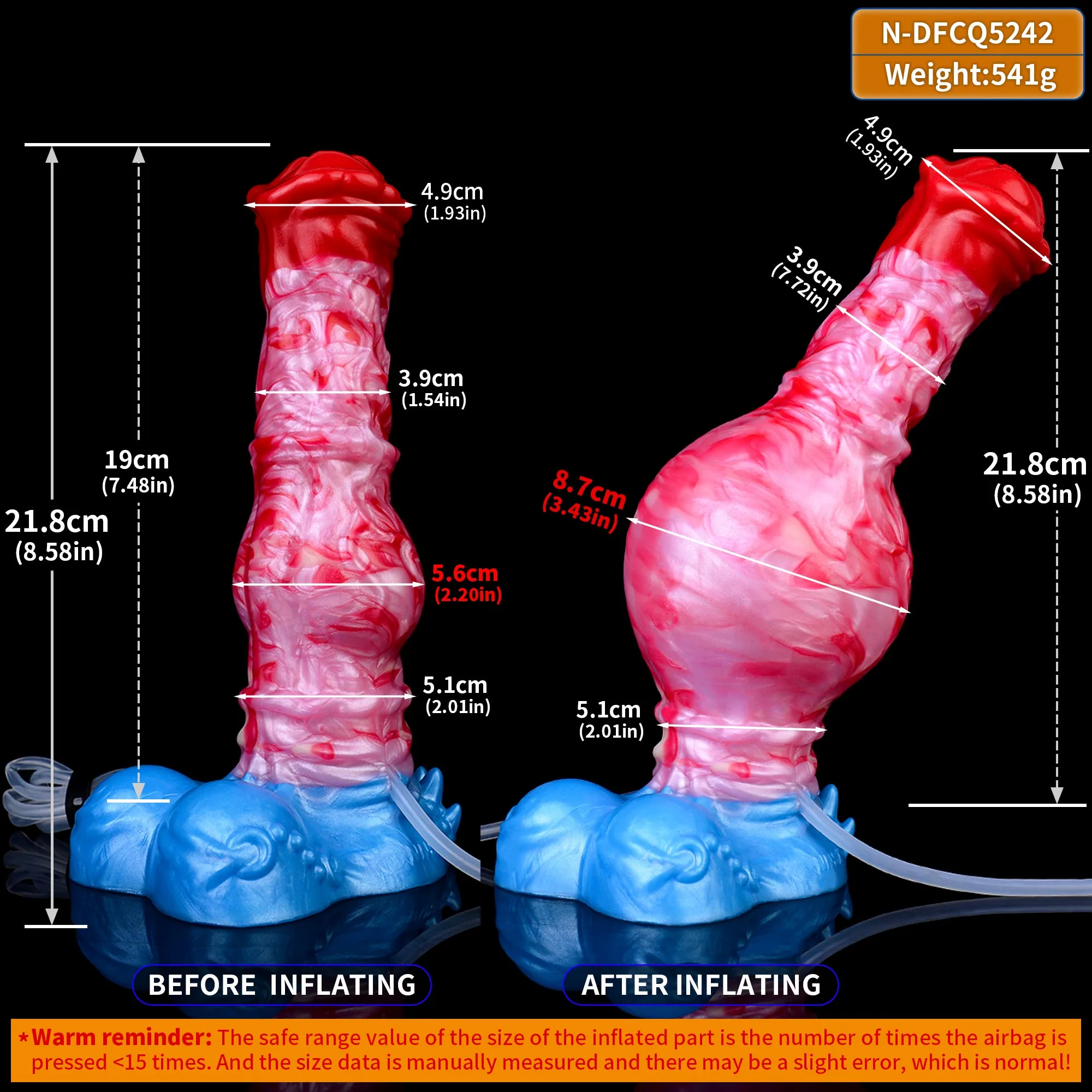 Ejaculating Inflatable Dragon Dildo Anal Butt Plug - Crawl Clit Stimulation Vaginal Masturbation Sex Toys