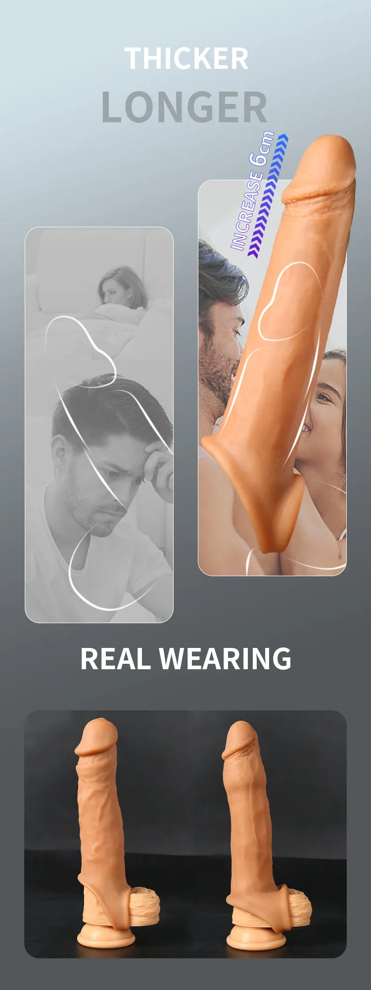 Fantasy 8 Penis Extender Sleeve & Ball Grip Vibrator | Remote Control | USB