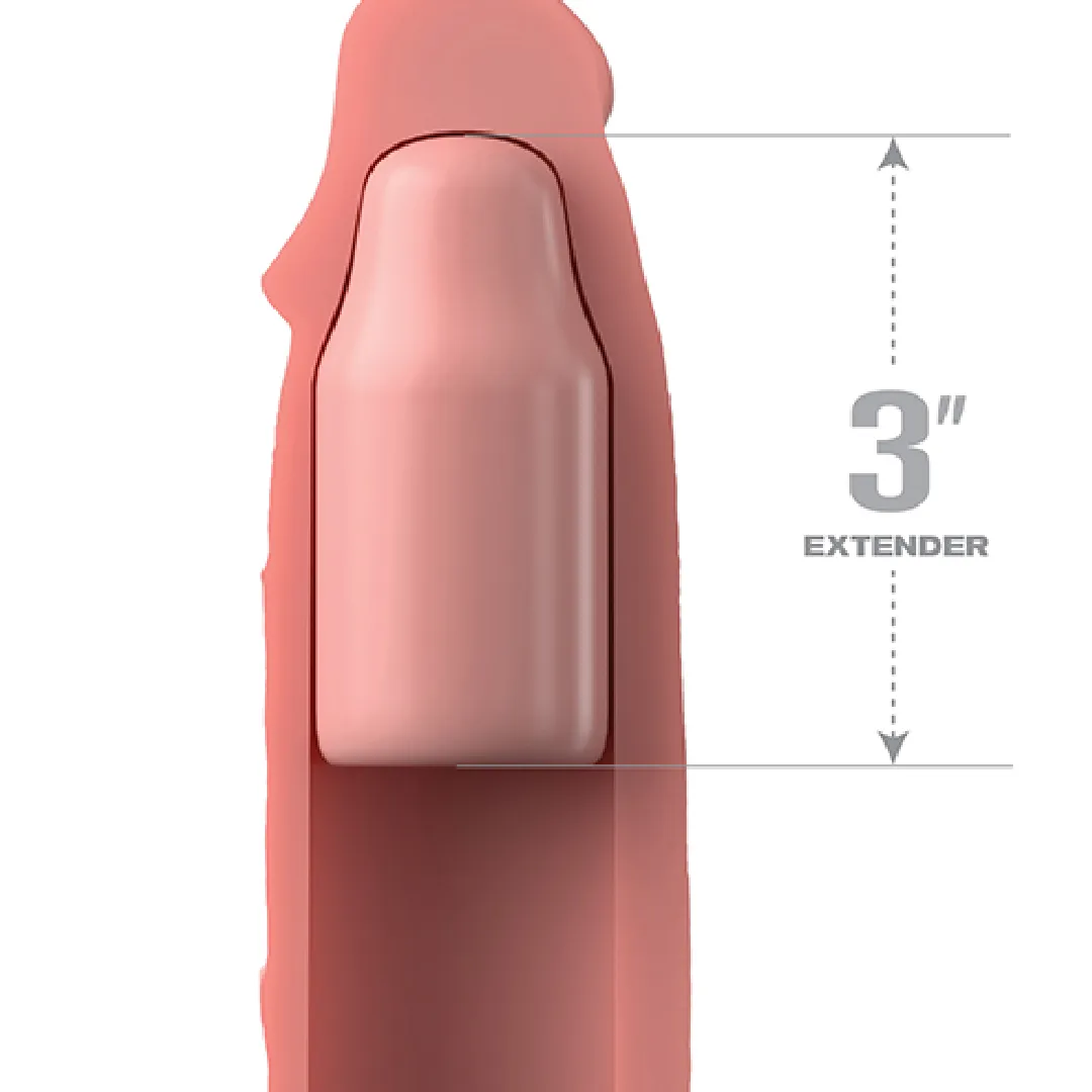 Fantasy 9 Inch Silicone Penis Extension with 3 inch Plug - Vanilla