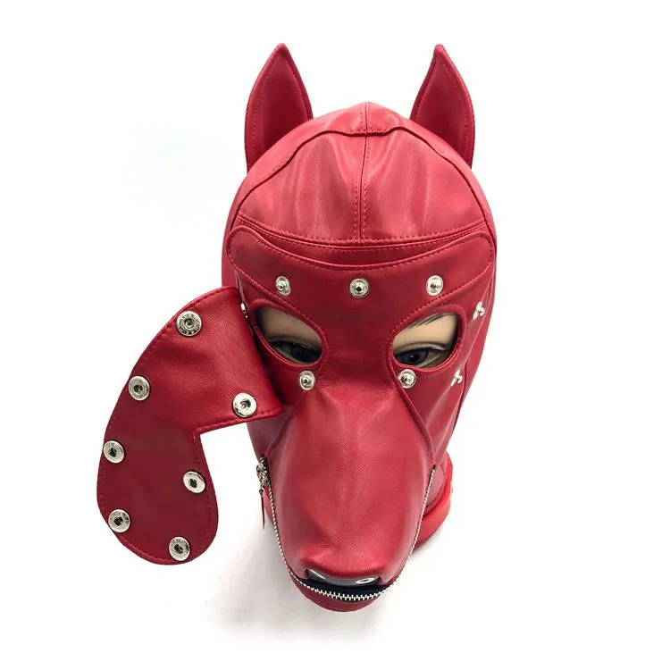 Fetish Fantasy Faux Leather Dog Open Eyes Bondage Mask