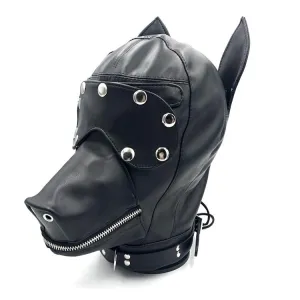 Fetish Fantasy Faux Leather Dog Open Eyes Bondage Mask
