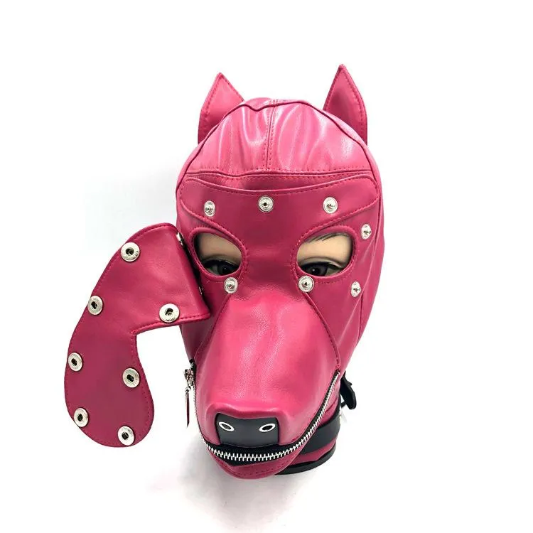 Fetish Fantasy Faux Leather Dog Open Eyes Bondage Mask