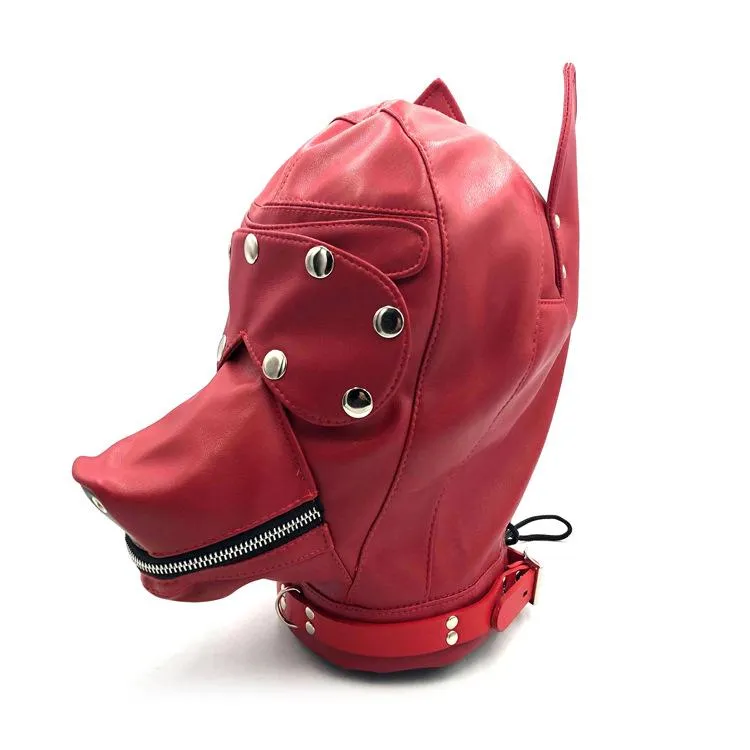 Fetish Fantasy Faux Leather Dog Open Eyes Bondage Mask