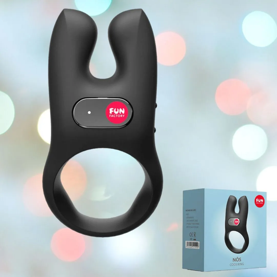 Fun Factory NOS Vibrating Silicone Cock Ring - Black