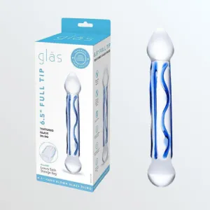 Gläs Full Tip 6.5 Textured Glass Dildo