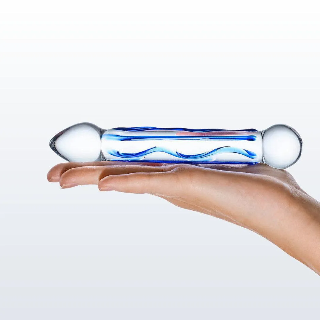Gläs Full Tip 6.5 Textured Glass Dildo