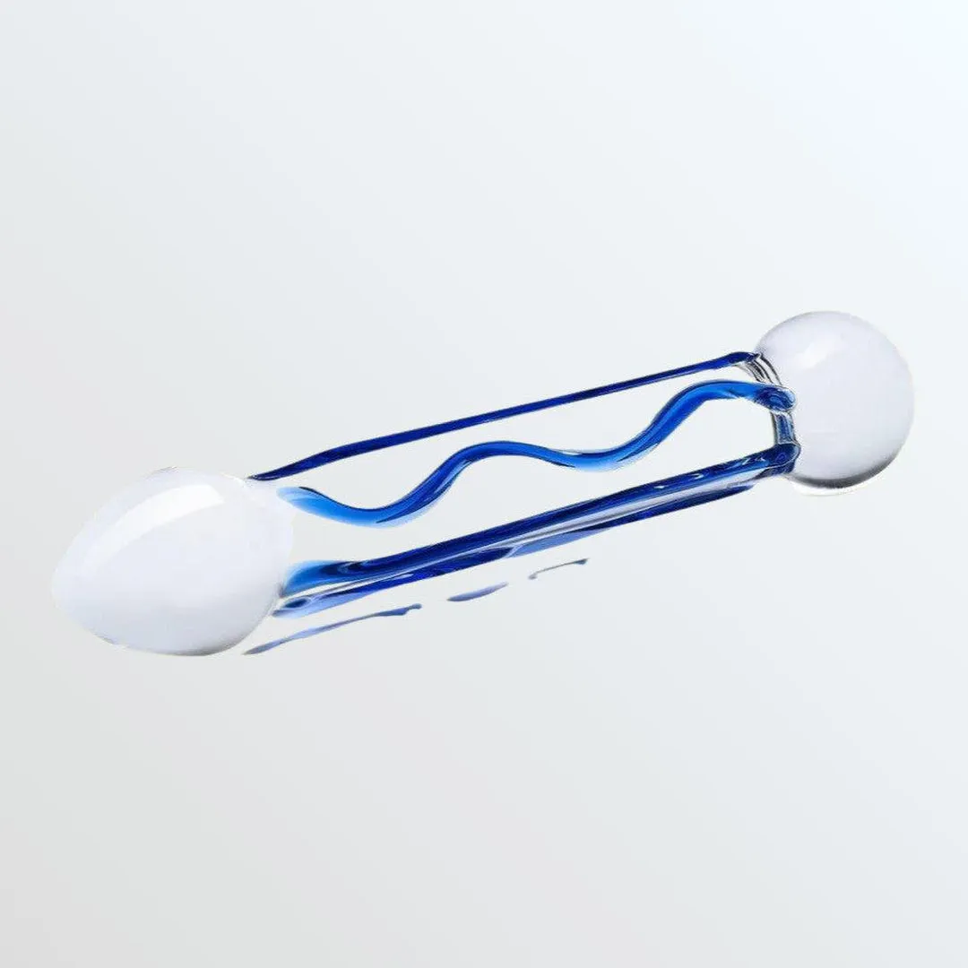 Gläs Full Tip 6.5 Textured Glass Dildo