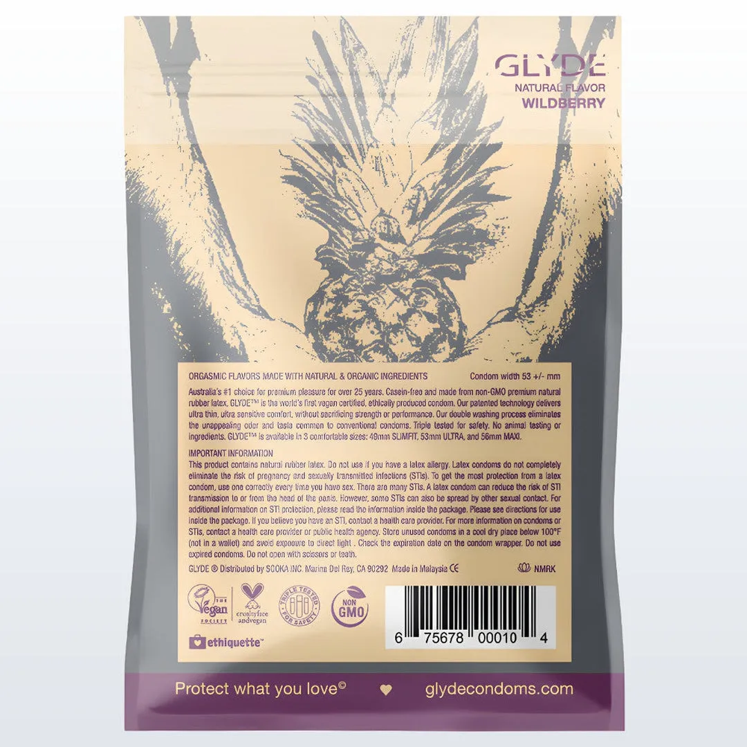Glyde Natural Flavors Condoms with 5 Flavors (10-Pack)