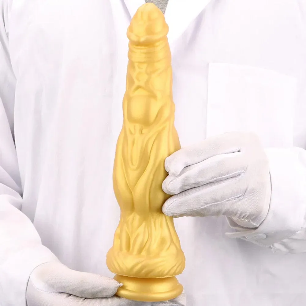 Golden Monster Dildo Butt Plug - Exotic Knotted Anal Dildo Vaginal Prostate Sex Toys
