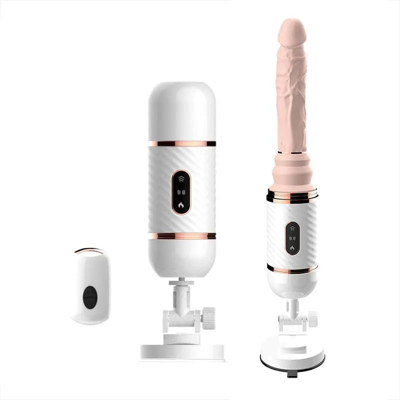 Heated Telescopic Dildo Vibrator Automatic Sex Machine Gun